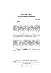 Turkish Studies Volume 4/2 Winter 2009 TOPLUMSAL HAYATIN