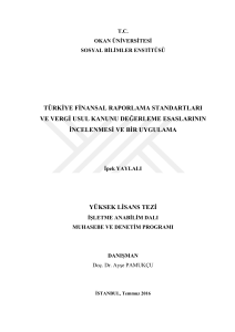 türkiye finansal raporlama standartları ve vergi usul kanunu