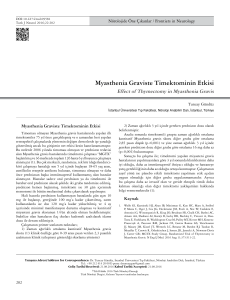 Myasthenia Graviste Timektominin Etkisi