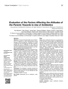 Evaluation of the Factors Affecting the Attitudes of the Parents