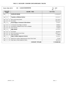 TABLO 1.2 GELİRLERİN EKONOMİK