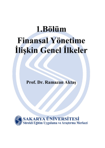 finansal yönetim - Sakarya Üniversitesi