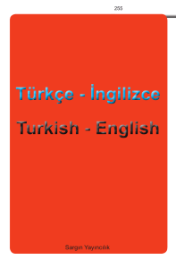 Türkçe - İngilizce Turkish - English