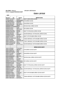 2010-2011 MALZEME 1 G-1 Ödev Listesine Sonradan Eklenenler