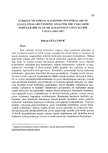 türkiye`de kırsal kalkınma politikaları ve uygulamaları üzerine analitik