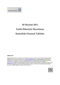 Deutsche Bank AG 30 06 2011 Sınırlı Denetim Raporu