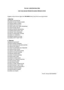 TEK2012 Konfeksiyona Giriş Dersi Devamsız Öğrenci Listesi