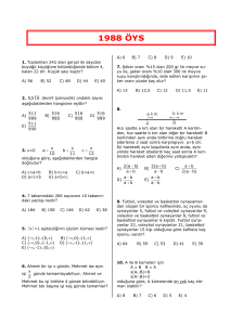 1988 ÖYS - ileri matematik