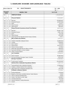 1.4 giderlerin ekonomik sınıflandırılması tablosu