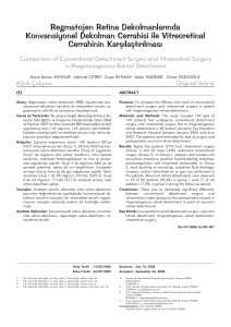 Regmatojen Retina Dekolmanlarında Konvansiyonel Dekolman