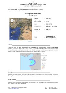 10 Şubat 2015 Hatay Yayladağı Depremi Mw:4.6