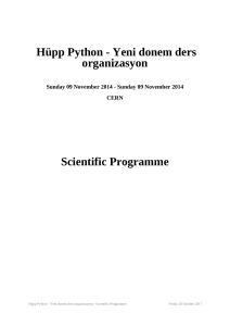 Hüpp Python - Yeni donem ders organizasyon Scientific Programme