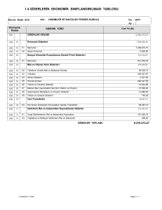 1.4 giderlerin ekonomik sınıflandırılması tablosu