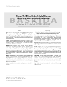 13052_ Bipolar tip.indd - Turkish Journal of Psychiatry