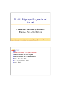 BİL-141 Bilgisayar Programlama I (Java)