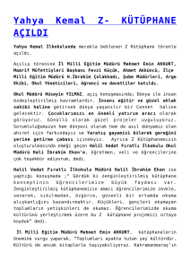 Yahya Kemal Z- KÜTÜPHANE AÇILDI