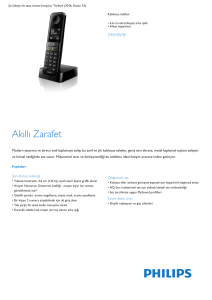 Product Leaflet: 4,6 cm ekran/ beyaz arka ışıklı Kablosuz telefon