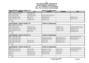 2014 öğretim yılı güz dönemi haftalık - Isparta MYO