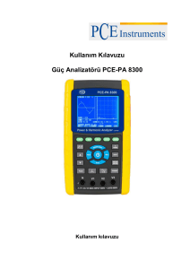 Kullanım Kılavuzu Güç Analizatörü PCE-PA 8300