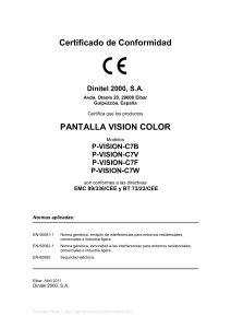 Certificado de Conformidad PANTALLA VISION COLOR