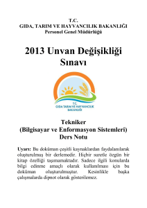 2013 Unvan Değişikliği Sınavı - TC Gıda Tarım ve Hayvancılık