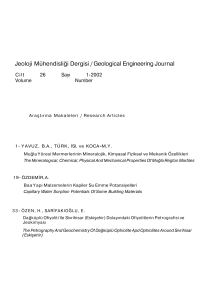 Jeoloji Mühendisliği Dergisi / Geological Engineering Journal