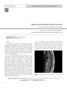 Spinal Astrositomda Kistik Lezyonlar