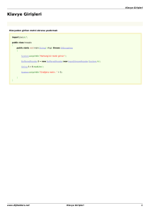Java Temel Örnekler : Klavye Girişleri