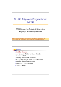 BİL-141 Bilgisayar Programlama I (Java)