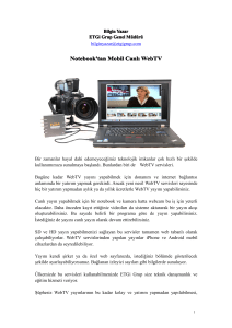 Notebook`dan Canlı WebTV