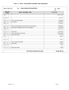 TABLO 1.5 BÜTÇE GELİRLERİNİN EKONOMİK