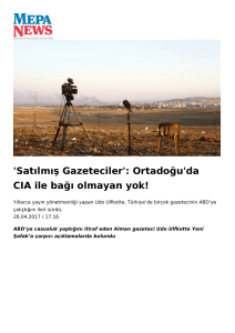 `Satılmış Gazeteciler`: Ortadoğu`da CIA ile bağı