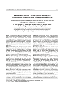 Paraoksonaz geninde Leu-Met (55) ve Gln-Arg (192