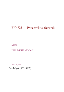 BİO 775 Proteomik ve Genomik