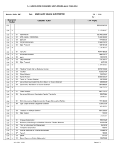 1.4 GİDERLERİN EKONOMİK SINIFLANDIRILMASI TABLOSU 630