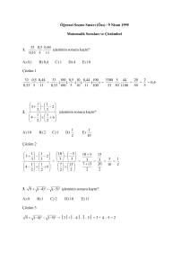 1995 öss sınavı- matematik soru ve çözümleri