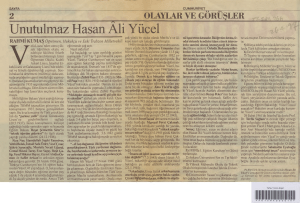 Unutulmaz Hasan Ali Yücel