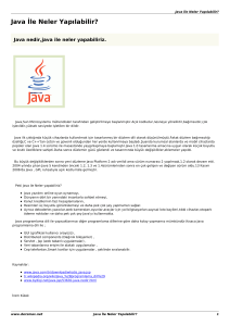 Java Temelleri : Java İle Neler Yapılabilir?