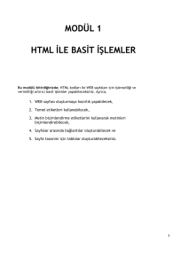modül 1 html ile basit işlemler