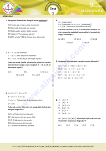 MEB 9. Sınıf Matematik Kazanım Kavrama Testleri-1
