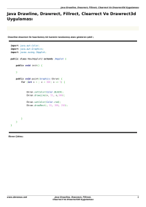 Java Drawline, Drawrect, Fillrect, Clearrect Ve Drawrect3d Uygulaması