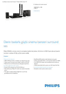 Product Leaflet: HDMI ARC ve USB 1000 W 5.1 3D Blu