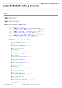 Java Temelleri : Japplet Setfont, Drawstring