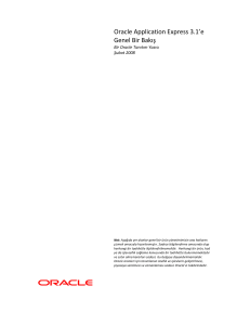 Oracle Application Express 3.1`e Genel Bir Bakış