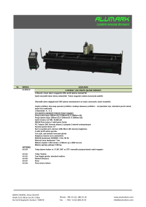 CE-3350 AL Profil İşleme Merkezi, 3 Eksenli