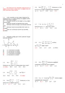 Page 1 1 x 3 1 -1 y 0 1. Bir fonksiyonun bir noktadaki soldan türevini