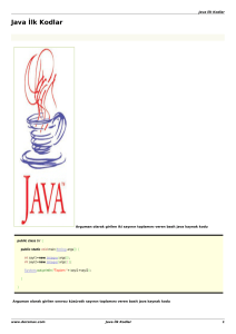 Java Temel Örnekler : Java İlk Kodlar