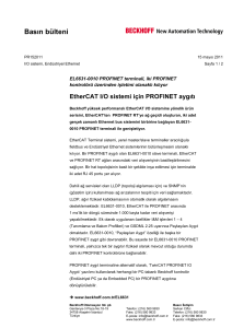 PR152011 | EtherCAT I/O sistemi için PROFINET aygıtı