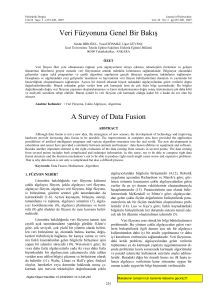 Veri Füzyonuna Genel Bir Bakış A Survey of Data Fusion