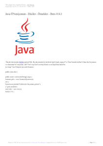 Java Ö?reniyorum - Diziler - Örnekler - Ders #14.1